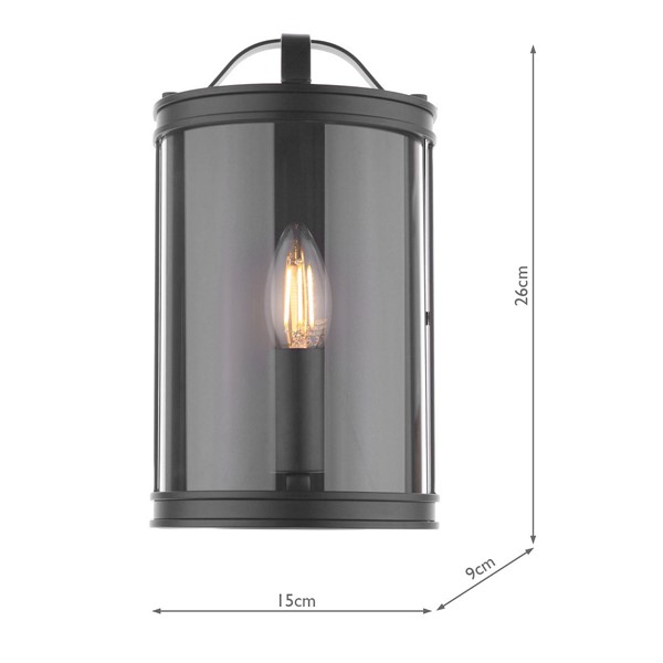 (image for) Laura Ashley Harrington Wall Light Matt Black and Glass